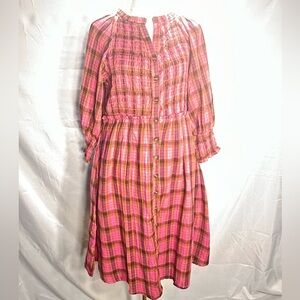 UNCLE FRANK Pink Plaid Women's Dress size S brand new with out tags